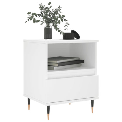 White Engineered Wood Bedside Cabinets 2pcs Set - 40x35x50 cm