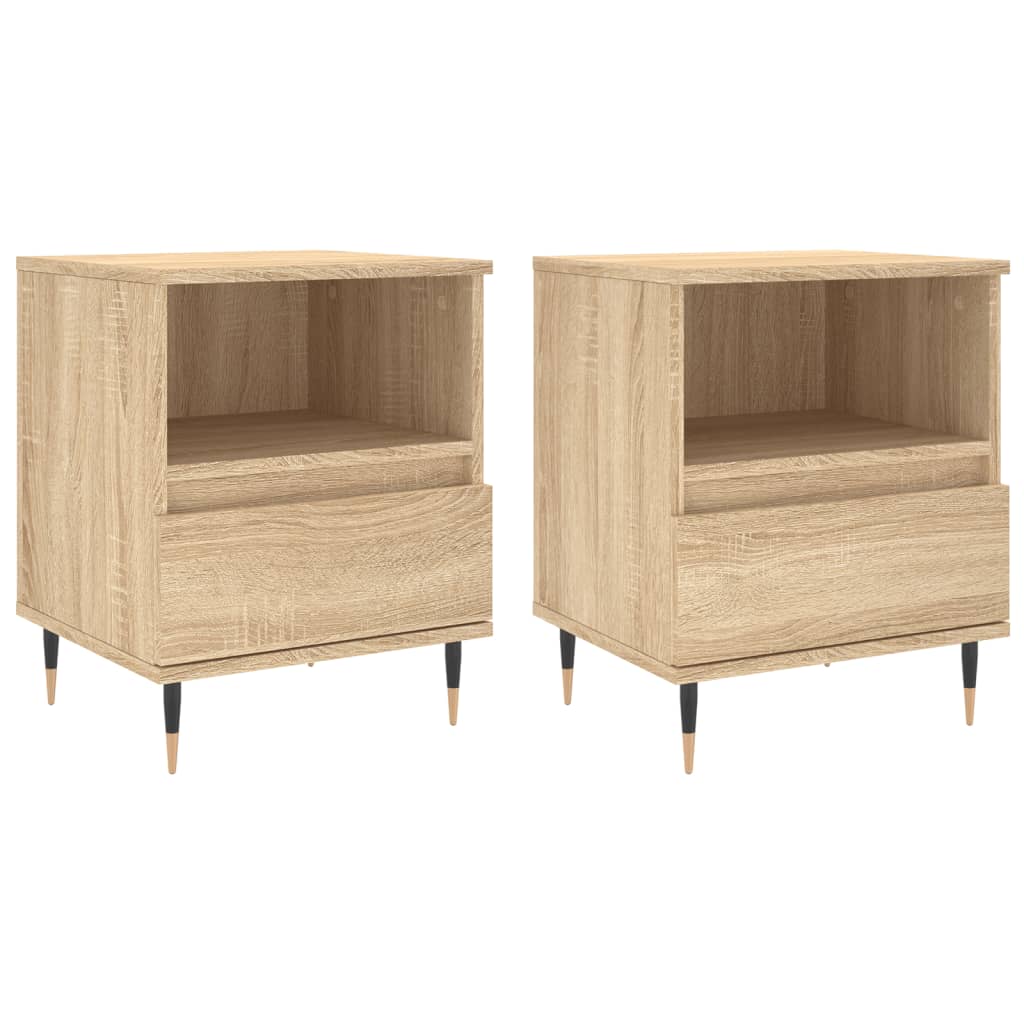 Sonoma Oak Bedside Cabinets Set, 40x35x50 cm, Engineered Wood (2 pcs)