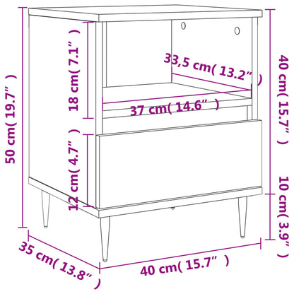 Concrete Grey Bedside Cabinet, 40x35x50 cm, Engineered Wood