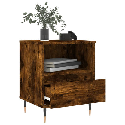 Smoked Oak Bedside Cabinets - Set of 2, 40x35x50 cm, Engineered Wood