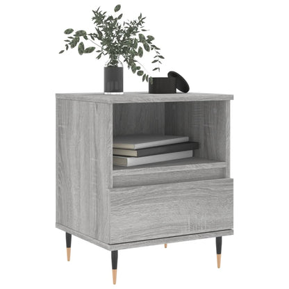 Grey Sonoma Engineered Wood Bedside Cabinet 40x35x50 cm