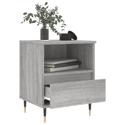 Grey Sonoma Engineered Wood Bedside Cabinet 40x35x50 cm