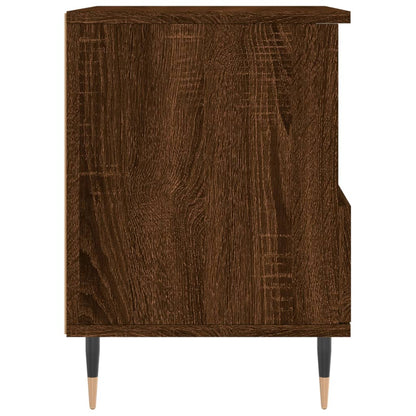 Brown Oak Bedside Cabinets Set of 2 - 40x35x50 cm Engineered Wood