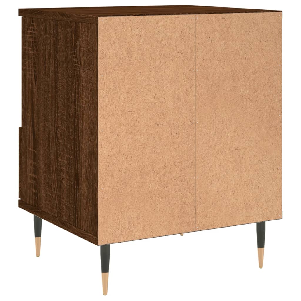 Brown Oak Bedside Cabinets Set of 2 - 40x35x50 cm Engineered Wood