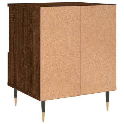 Brown Oak Bedside Cabinets Set of 2 - 40x35x50 cm Engineered Wood