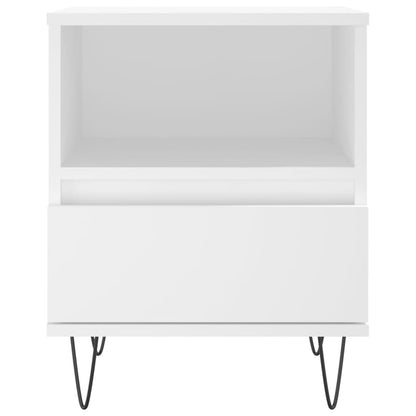 White Engineered Wood Bedside Cabinet 40x35x50 cm