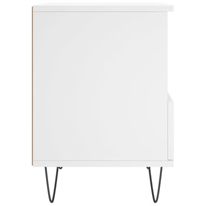 White Engineered Wood Bedside Cabinet 40x35x50 cm