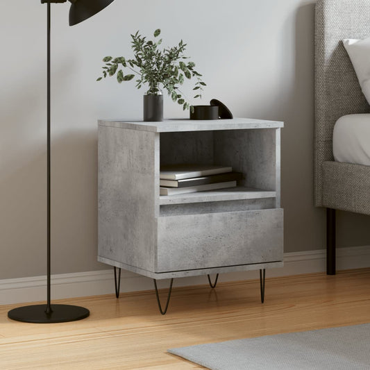 Concrete Grey Bedside Cabinet, 40x35x50 cm, Engineered Wood