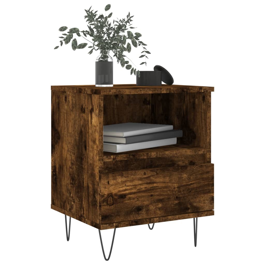 Smoked Oak Bedside Cabinets Set, 2pcs, 40x35x50 cm, Engineered Wood