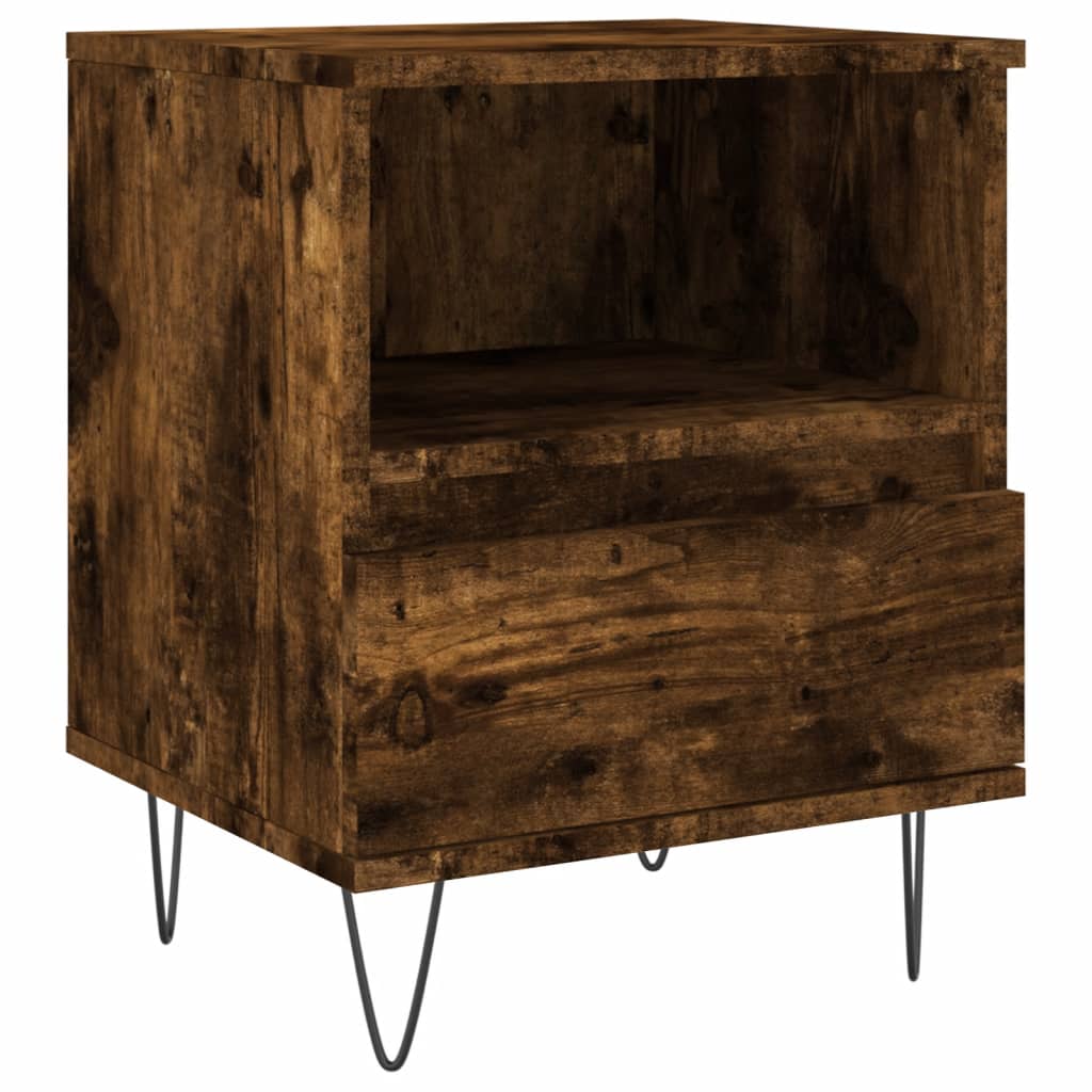 Smoked Oak Bedside Cabinets Set, 2pcs, 40x35x50 cm, Engineered Wood