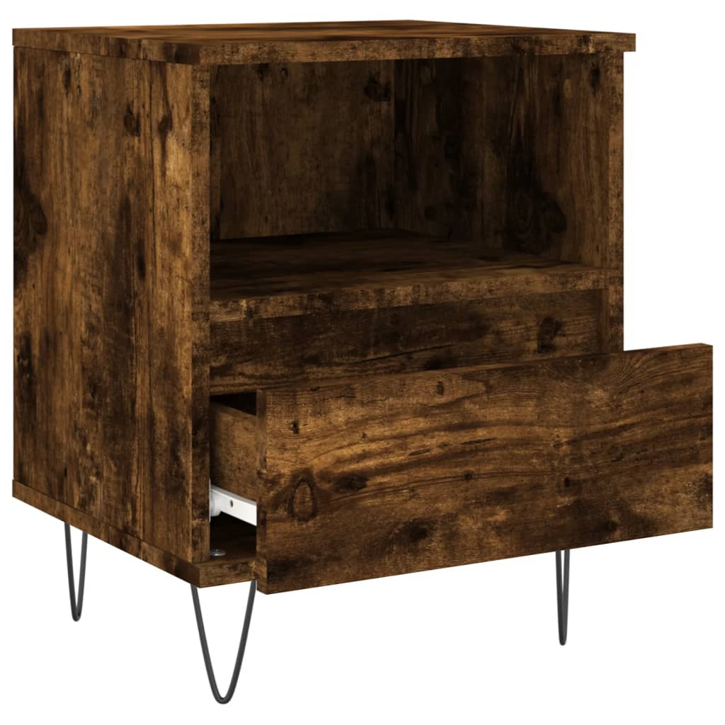 Smoked Oak Bedside Cabinets Set, 2pcs, 40x35x50 cm, Engineered Wood
