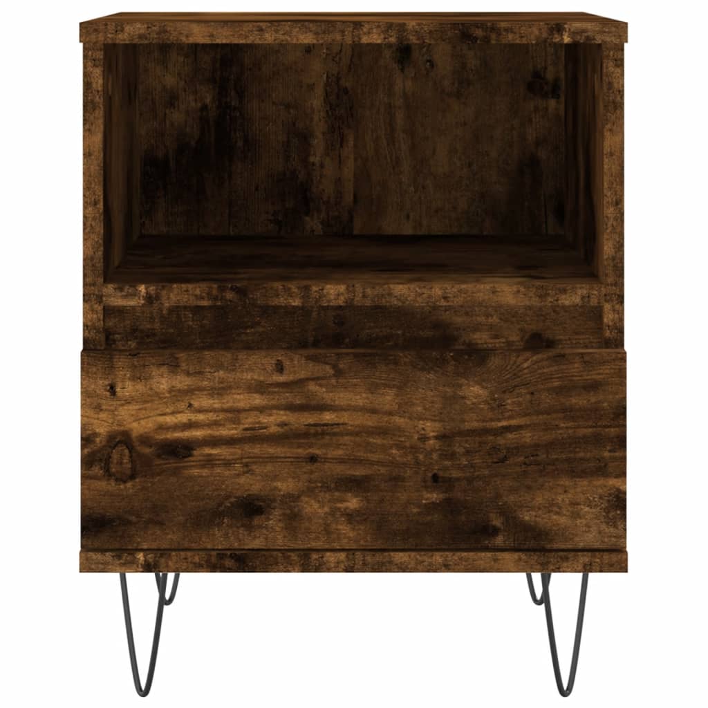Smoked Oak Bedside Cabinets Set, 2pcs, 40x35x50 cm, Engineered Wood