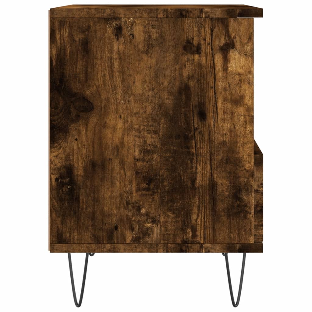 Smoked Oak Bedside Cabinets Set, 2pcs, 40x35x50 cm, Engineered Wood