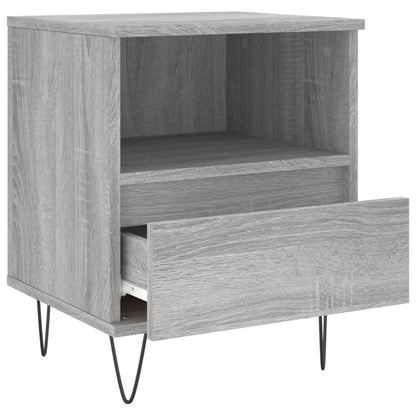 Grey Sonoma Engineered Wood Bedside Cabinets, Set of 2, 40x35x50 cm