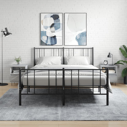 Grey Sonoma Engineered Wood Bedside Cabinets, Set of 2, 40x35x50 cm