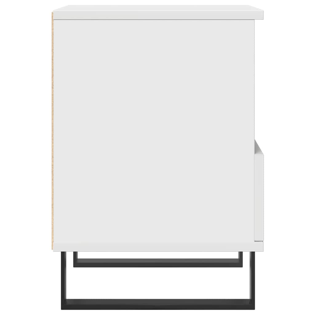 Compact White Bedside Cabinet 40x35x50 cm - Engineered Wood