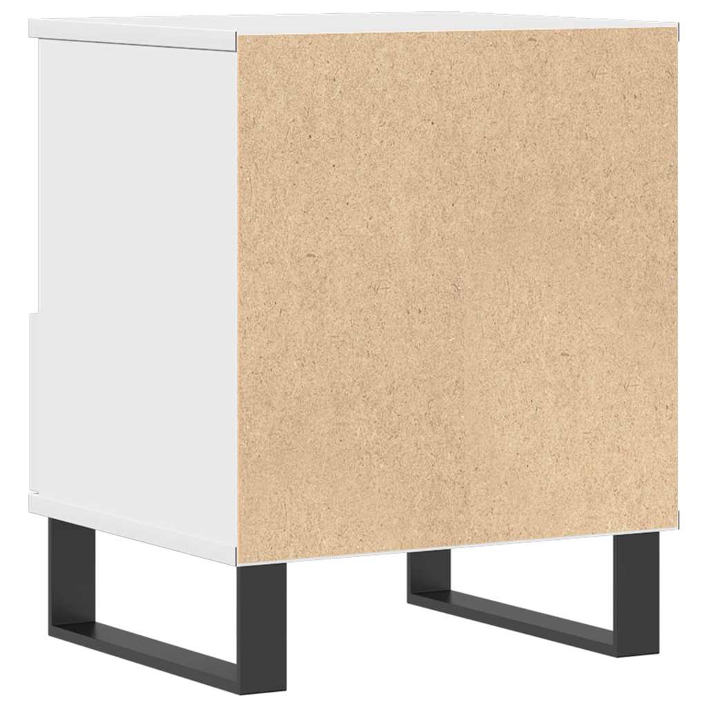 Compact White Bedside Cabinet 40x35x50 cm - Engineered Wood