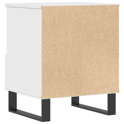 Compact White Bedside Cabinet 40x35x50 cm - Engineered Wood