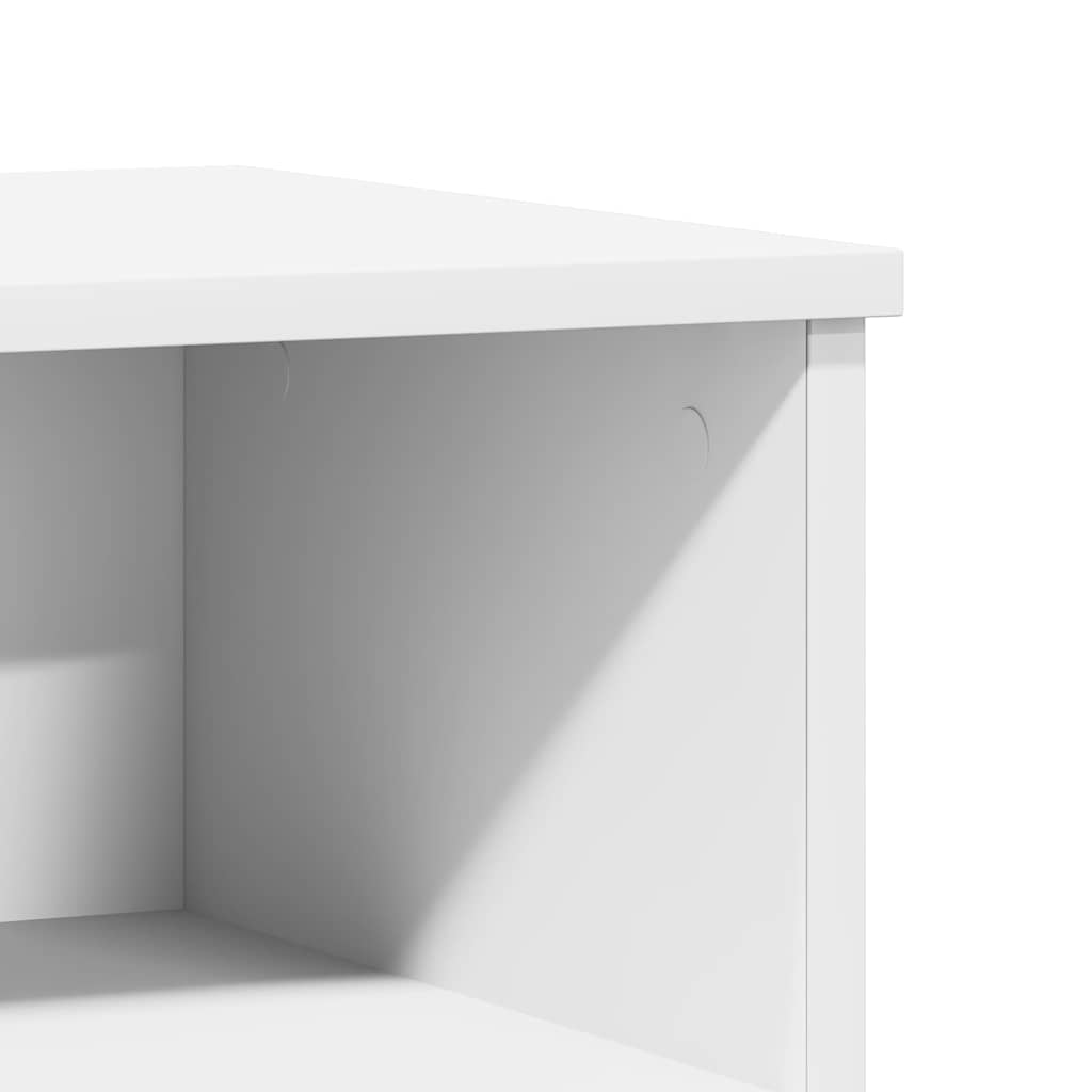 Compact White Bedside Cabinet 40x35x50 cm - Engineered Wood