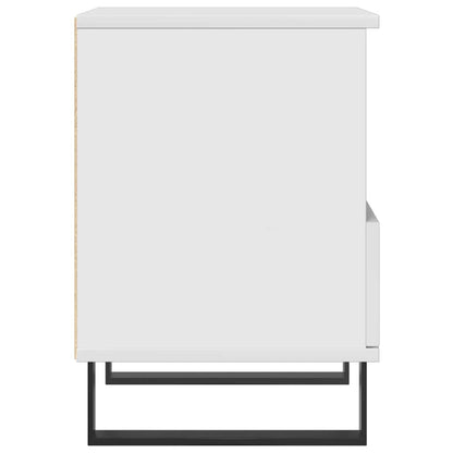 High Gloss White Bedside Cabinet 40x35x50 cm - Engineered Wood