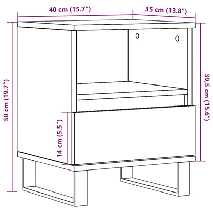 High Gloss White Bedside Cabinet 40x35x50 cm - Engineered Wood