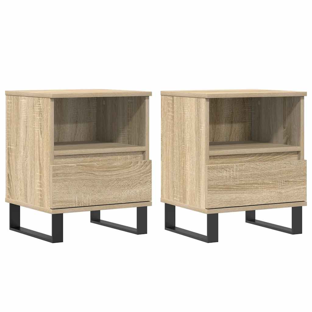 Sonoma Oak Bedside Cabinets Set of 2, 40x35x50 cm, Engineered Wood