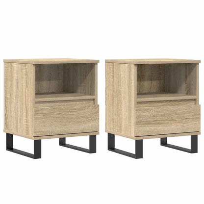 Sonoma Oak Bedside Cabinets Set of 2, 40x35x50 cm, Engineered Wood