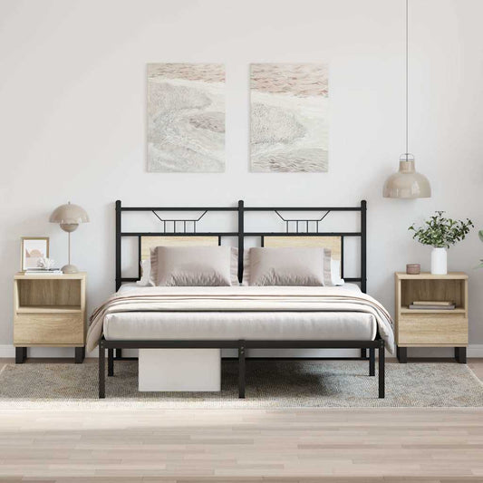 Sonoma Oak Bedside Cabinets Set of 2, 40x35x50 cm, Engineered Wood