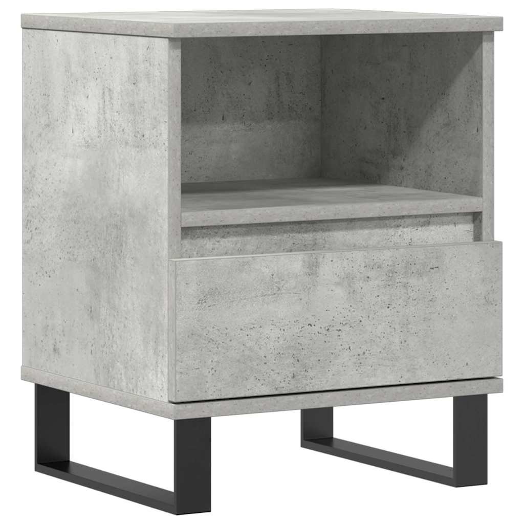 Modern Bedside Cabinet in Concrete Grey, 40x35x50 cm - Engineered Wood