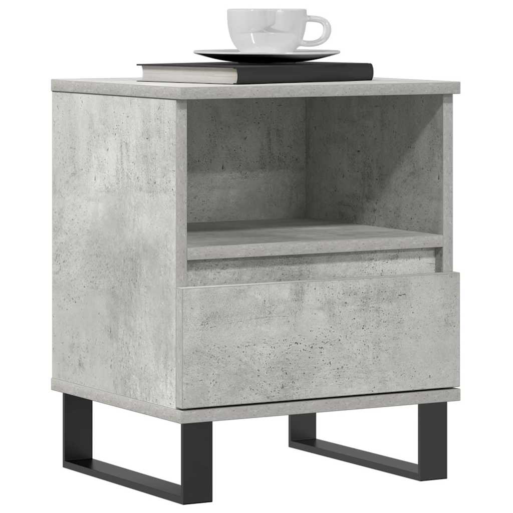 Modern Bedside Cabinet in Concrete Grey, 40x35x50 cm - Engineered Wood