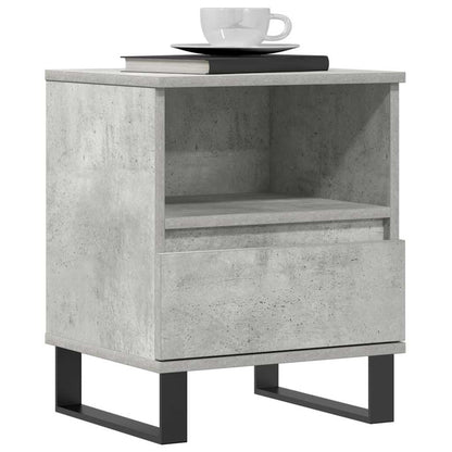 Modern Bedside Cabinet in Concrete Grey, 40x35x50 cm - Engineered Wood