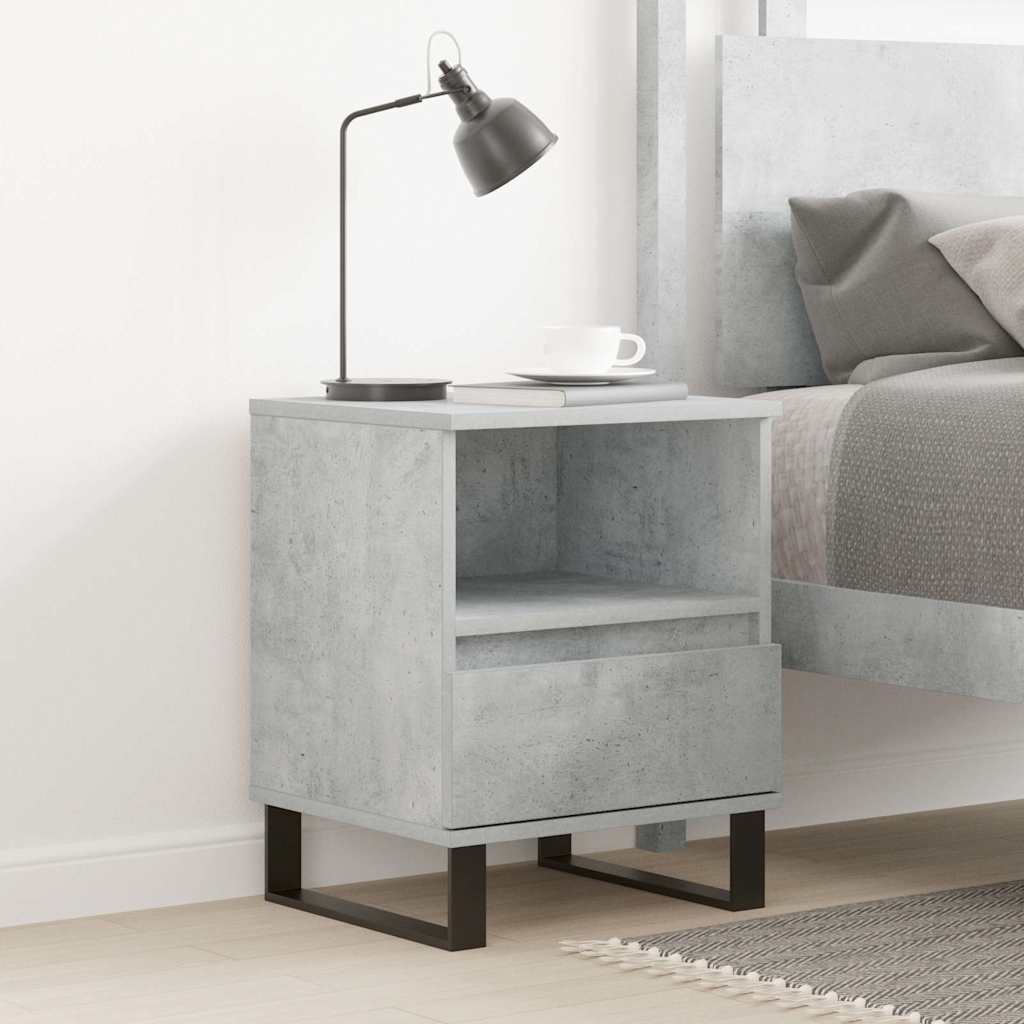 Modern Bedside Cabinet in Concrete Grey, 40x35x50 cm - Engineered Wood