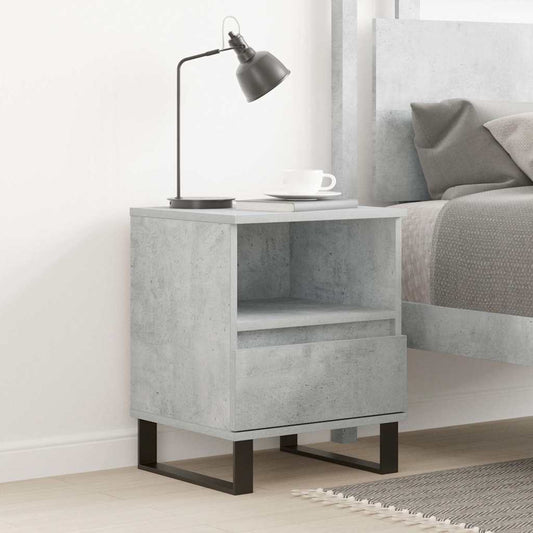 Modern Bedside Cabinet in Concrete Grey, 40x35x50 cm - Engineered Wood