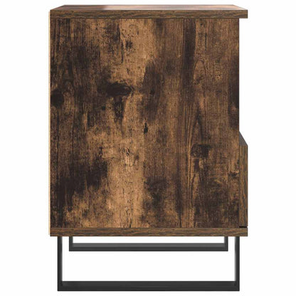 Set of 2 Smoked Oak Bedside Cabinets, 40x35x50cm Engineered Wood