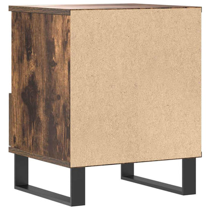 Set of 2 Smoked Oak Bedside Cabinets, 40x35x50cm Engineered Wood