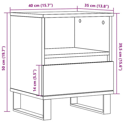 Bedside Cabinet Grey Sonoma 40x35x50 cm Engineered Wood