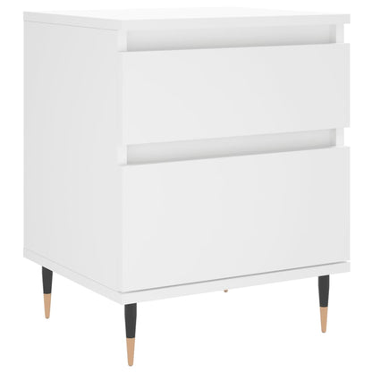 Compact White Bedside Cabinet - 40x35x50 cm Engineered Wood