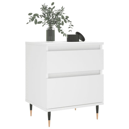 Compact White Bedside Cabinet - 40x35x50 cm Engineered Wood