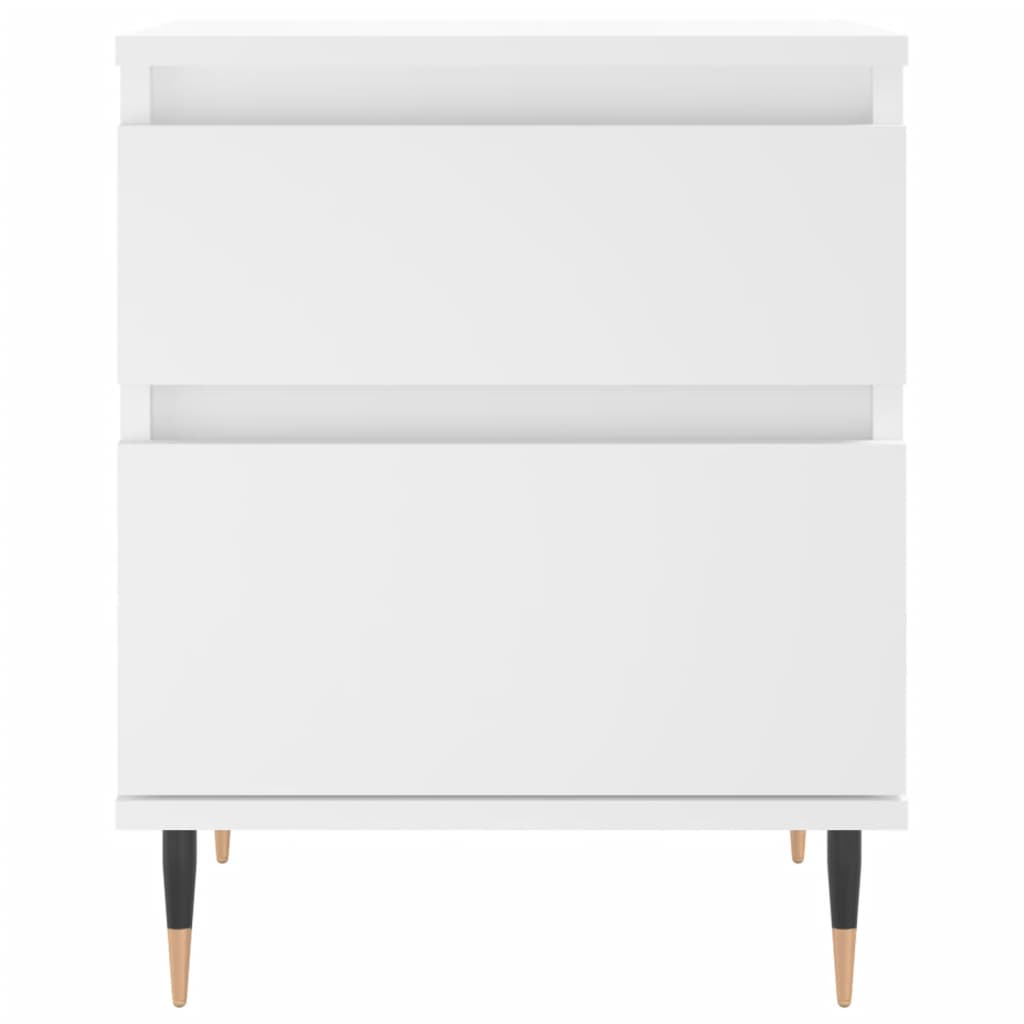 Compact White Bedside Cabinet - 40x35x50 cm Engineered Wood