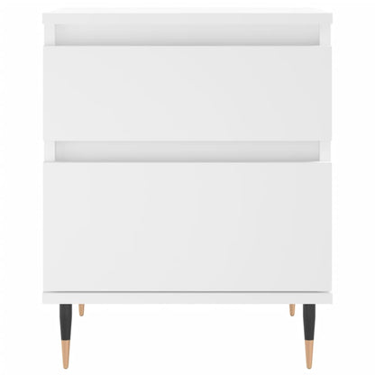 Compact White Bedside Cabinet - 40x35x50 cm Engineered Wood