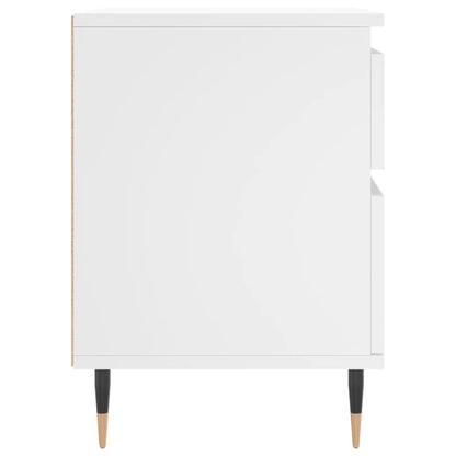 Compact White Bedside Cabinet - 40x35x50 cm Engineered Wood