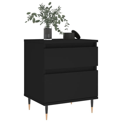 Sleek Black Engineered Wood Bedside Cabinet 40x35x50 cm