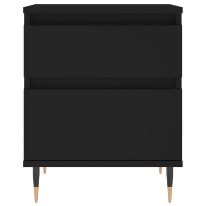 Sleek Black Engineered Wood Bedside Cabinet 40x35x50 cm