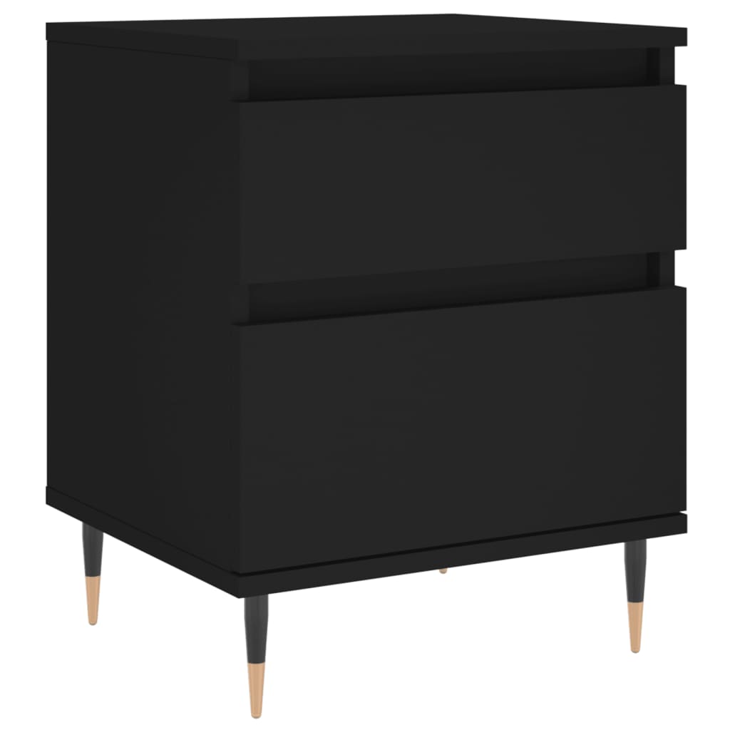 Black Engineered Wood Bedside Cabinets 2 pcs - 40x35x50 cm
