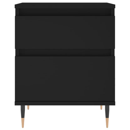 Black Engineered Wood Bedside Cabinets 2 pcs - 40x35x50 cm