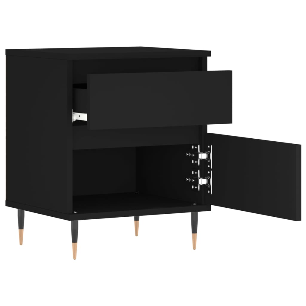 Black Engineered Wood Bedside Cabinets 2 pcs - 40x35x50 cm