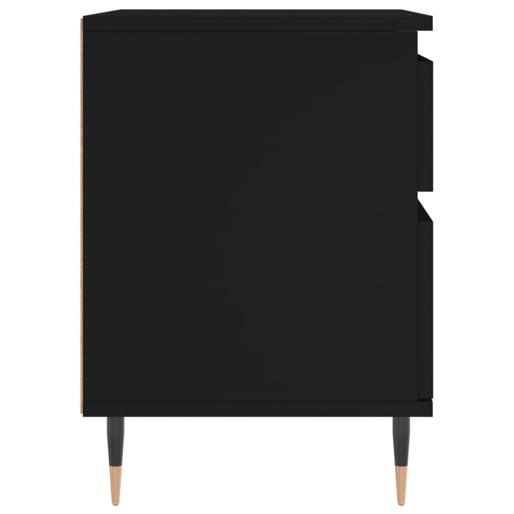 Black Engineered Wood Bedside Cabinets 2 pcs - 40x35x50 cm