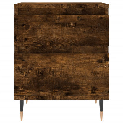 Smoked Oak Bedside Cabinets Set: 2pcs, 40x35x50 cm, Engineered Wood