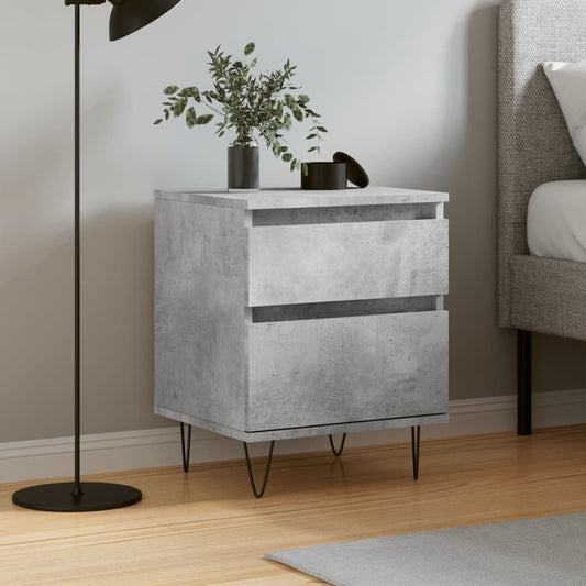 Concrete Grey Bedside Cabinet, 40x35x50 cm, Engineered Wood
