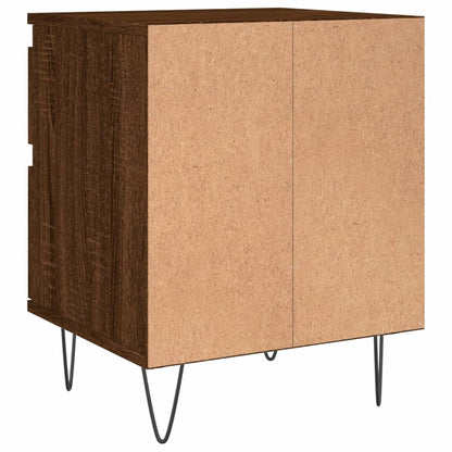 Set of 2 Brown Oak Bedside Cabinets, 40x35x50cm, Engineered Wood